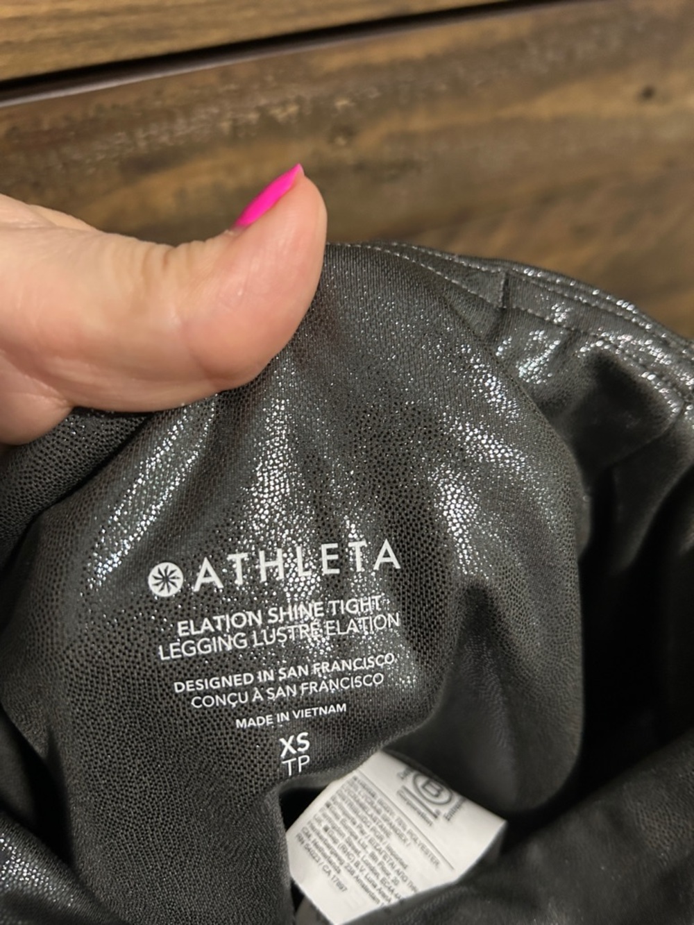 Athleta Metallic Silver 7/8 High-Waist Leggings. Athletic. Workout. Yoga. - Picture 2 of 9